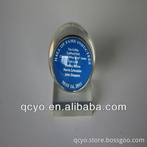 Round mini acrylic trophy, square acrylic trophy base